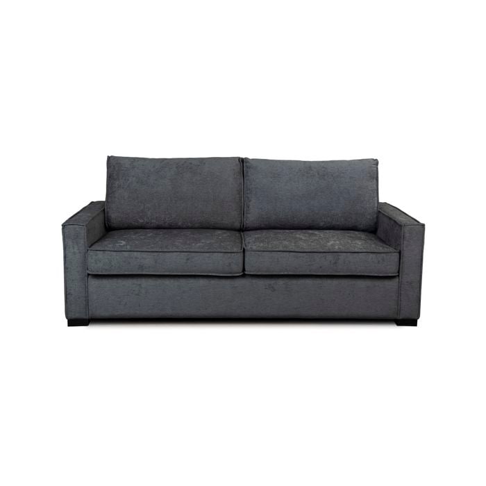 Zeplin Queen Sofa Bed Upholstered Fabric Lounge Couch With Memory Mattress Foam - Storm