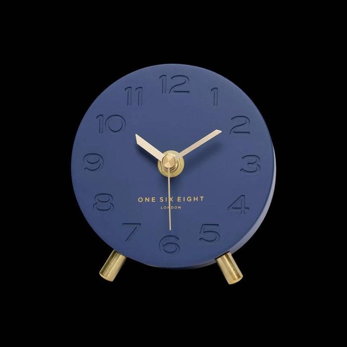 One Six Eight London  Ariel Ocean Blue Silent Mantel Clock
