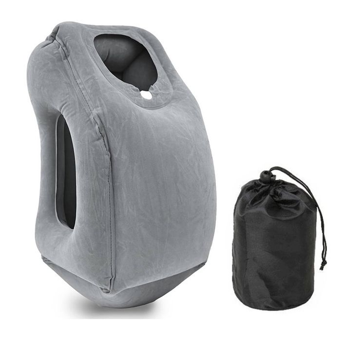 Catzon Inflatable Travel Pillow Multifunction Used for Airplane Sleeping Rest-LightGrey