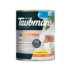 Taubmans 1L Hi C Yellow Low Sheen All Weather Exterior Paint