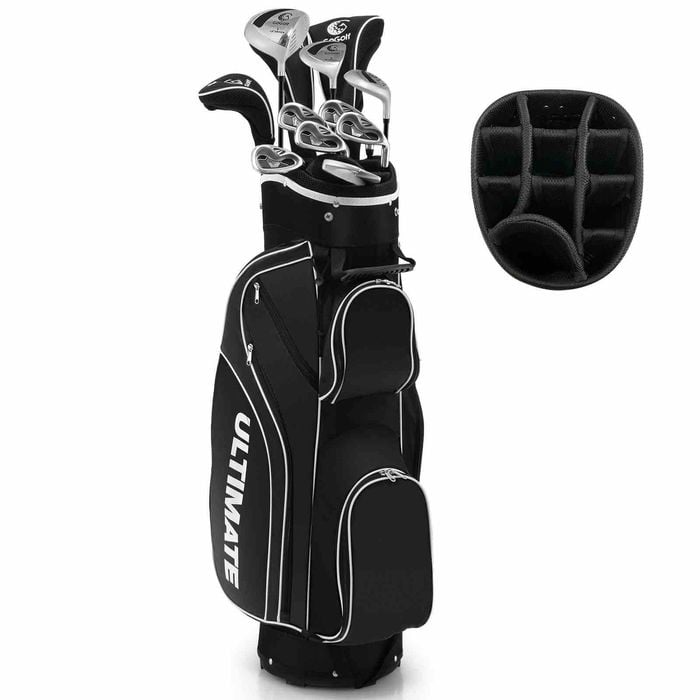 Costway Premium Ladies Golf Clubs Set Starters w/Bag 10 Pieces Alloy/Graphite Drive Black