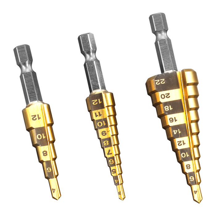 Ryobi 3 Piece Step Drill Bit Set - Bunnings Australia