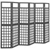 vidaXL Solid Fir Wood 6-Panel Room Divider/Trellis Black 242.5 cm Trellis