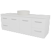 New England Joinery 1500mm Grandeur SilkSurface Top Wall Hung Vanity