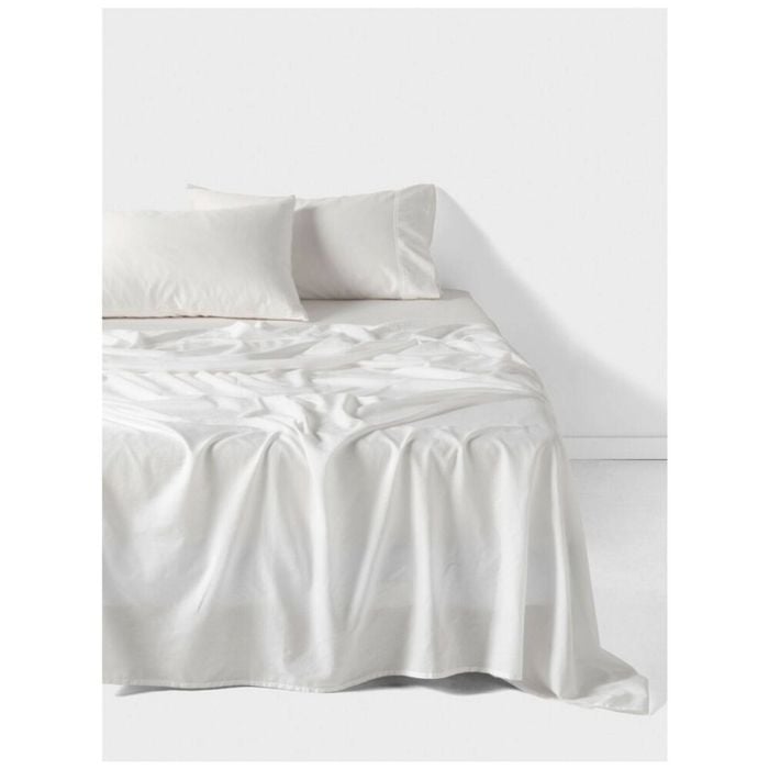 Linen House 400TC Surf Wash White Cotton Sateen Sheet Set King Single