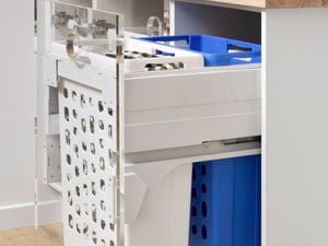 Modern laundry hamper in laundry