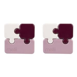 2PK Melii Luxe Childrens Puzzle Food & Snacks Container Lunch Box 850ml Pink