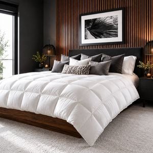 Royal Comfort 500GSM 85% Goose Feather 15% Down Quilt Elevated Loft Luxury White Double