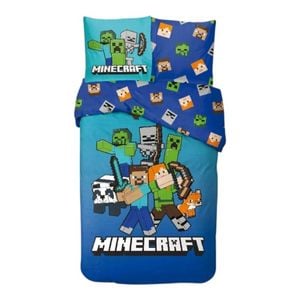 Minecraft Block Kids Cotton Quilt Cover Set - Single Bed Size