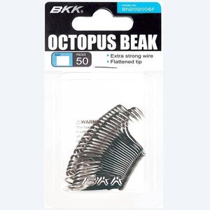 BKK Octopus Beak Black Bait Fishing Hook 50 Bulk Pack 8/0