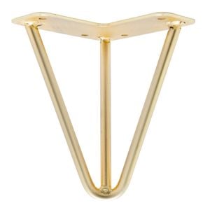 Taskmaster 150 x 10mm Brushed Brass Steel Hairpin 3 Leg