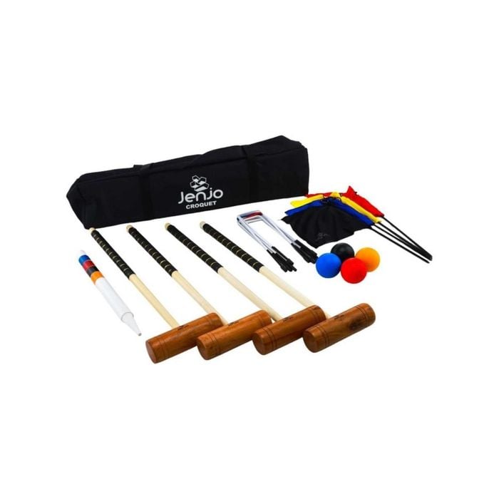 Championship Hardwood Croquet Mallet Set Game 4 Player Set w/Carry Bag