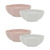 2x 2pc Ecology Matte Glaze Porcelain Bloom Round Dip Bowls 8cm Birch, Pink Salt