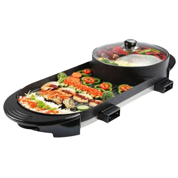 Catzon Grill Hot Pot Non-stick Dual Temp Adjustable