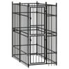 vidaXL Outdoor Dog Kennel Steel 1.84 m² Puppy Enclosure Cage House Supply
