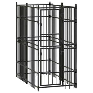 vidaXL Outdoor Dog Kennel Steel 1.84 m² Puppy Enclosure Cage House Supply