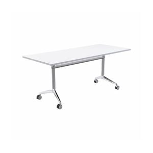 Olg Modulus Flip Table White And Silver Frame White Top L1800mm X W750mm