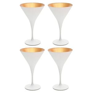 4pc Artcraft Luna Classic Martini Glass Beverage Drinkware 175ml White/Gold