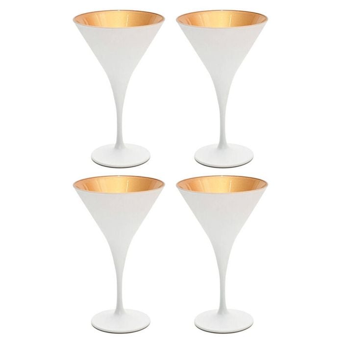 4pc Artcraft Luna Classic Martini Glass Beverage Drinkware 175ml White/Gold