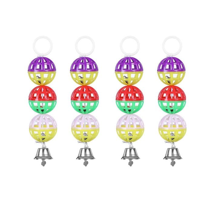 4PK Paws & Claws Ball And Bell Bird Toy 16X4.5cm Assorted
