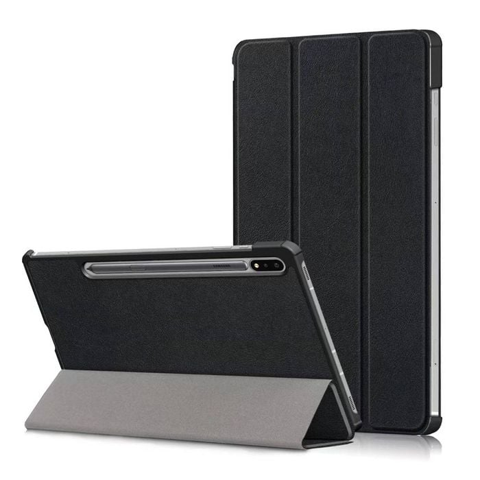 Magnetic Flip Leather Stand Cover Case - For Samsung Tab S9 Plus / S9 FE Plus / S10 Plus (Black)