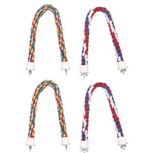 Yes4pets 4 X Bird Perch Colourful Rope Style 40cm