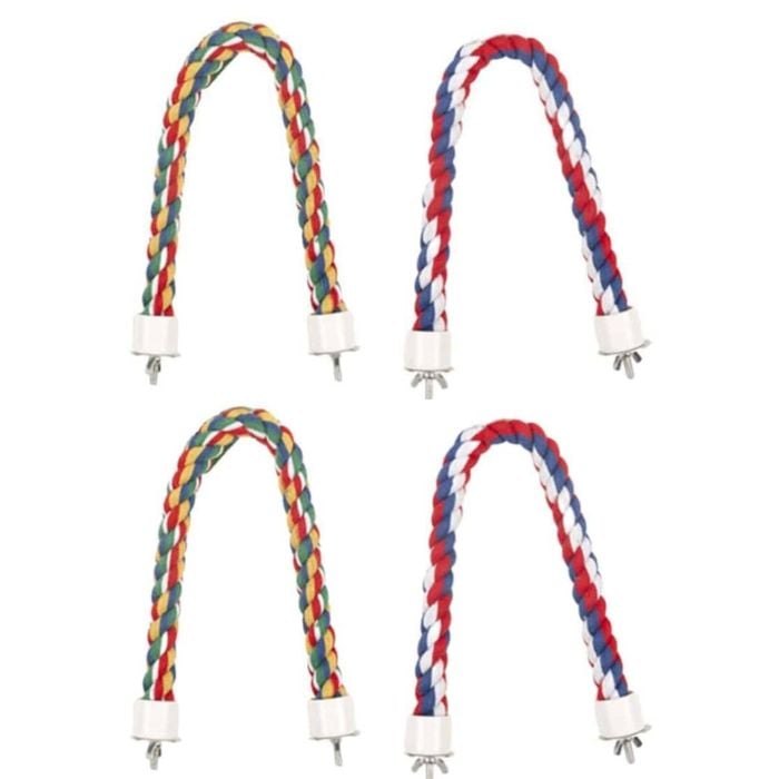 Yes4pets 4 X Bird Perch Colourful Rope Style 40cm