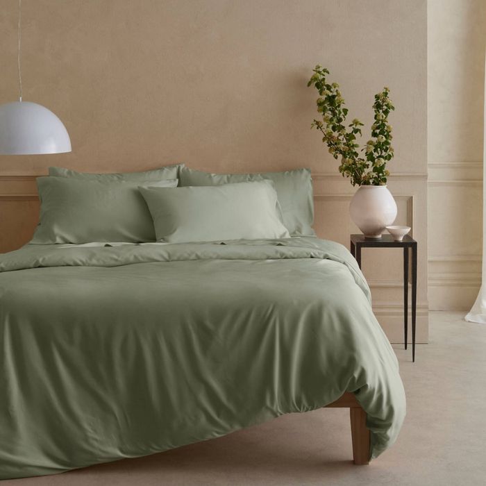 Bedding Co. Organic Bamboo Quilt Cover Set 350TC Sage Green Queen