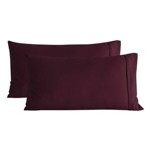 Dreamaker Superfine Washed Microfibre King Pillowcase Twin Pack - Cherry