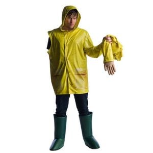 Georgie Denbrough Adult Halloween Costume from IT with Yellow Raincoat for Halloween, Extra large