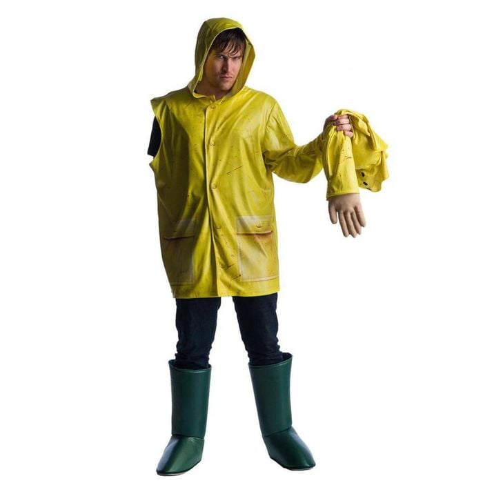 Georgie Denbrough Adult Halloween Costume from IT with Yellow Raincoat for Halloween, Extra large