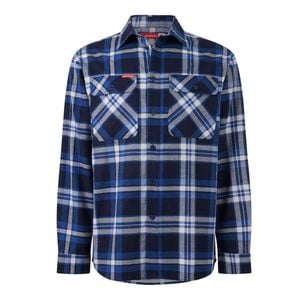 Hard Yakka Blue Check Long Sleeve Check Flannel Shirt - Size 3XL