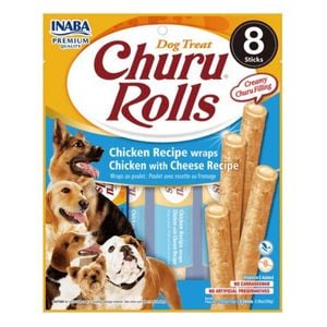 Inaba Churu Rolls Chicken Recipe Wraps Chicken With Cheese Recipe Dog Treat 8 Sticks