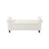 Oikiture Storage Ottoman Sherpa Arm Foot Stool Large White