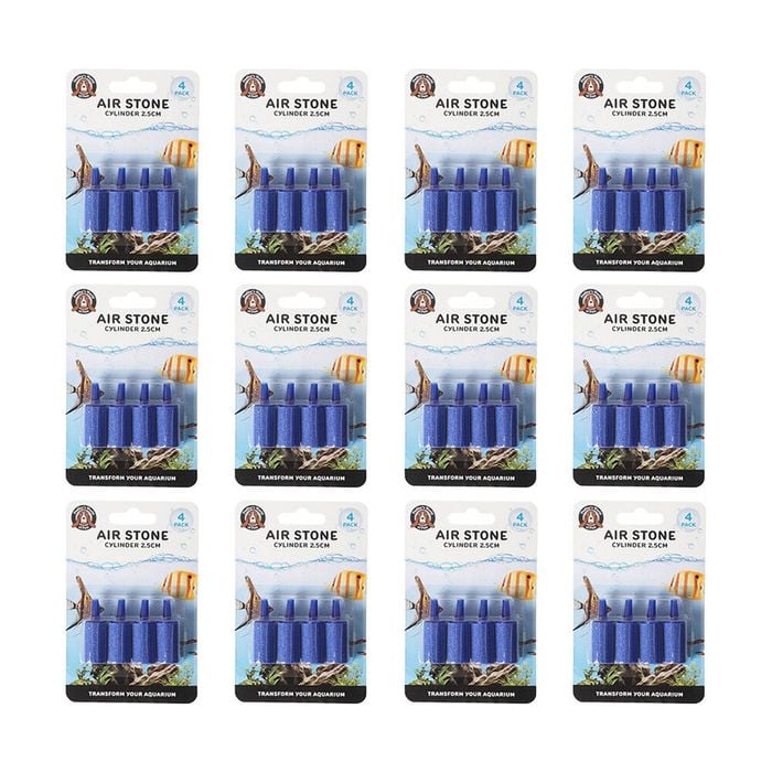 48pc Dudley's World Of Pets Aquarium/Tank Airstone Cylinder 2.5cm - Blue