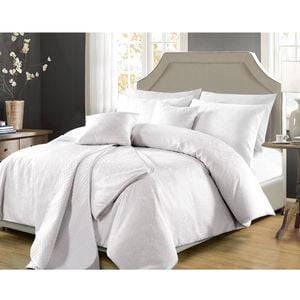Perle Linge de Maison Celeste Quilt Cover Set White - Queen
