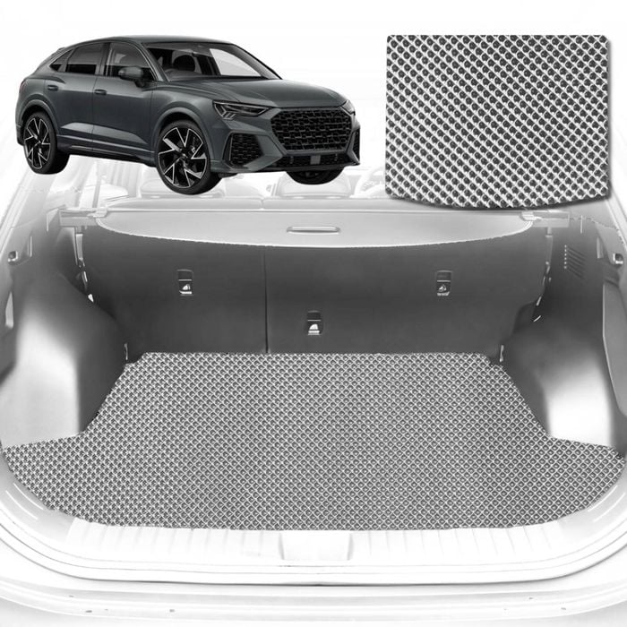 6D Diamond Car Boot Mat for Audi Q3 RSQ3 F32018-Current-Sportback-Cargo Mat-Grey-Outback GT