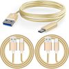 PriceDumb 3 Pack 1m Data Transfer Charger Charging USB Type C Cable Cord Bulk Braided Gold Nylon