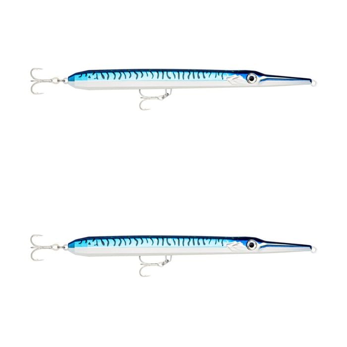 2x Rapala 22cm Flash X Skitter Floating Topwater Fishing Lures -SL/BLU Mackerel