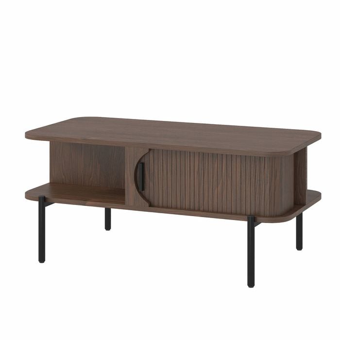 Ufurniture Modern Walnut Coffee Table Living Room Center Table Sofa Side Table, 90x45x43cm