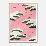 Galrie Exquisite Traditional Japanese Cloud and Birds Art Print for Serene Home Decor, Wood Frame, A0 84 x 119cm (33 x 47inch)
