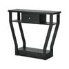 Oikiture Console Table 1 Drawer Hallway Entryway Storage Shelf Side Desk Black
