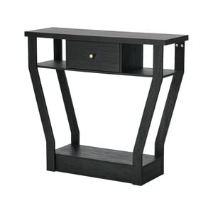 Oikiture Console Table 1 Drawer Hallway Entryway Storage Shelf Side Desk Black