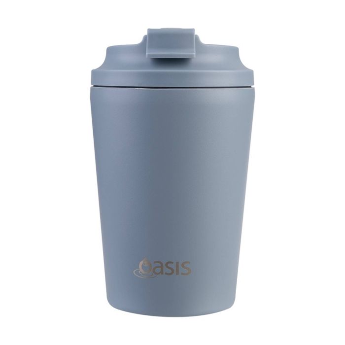 Oasis Ceramic Stainless Steel Coffee Cup D/Wall Insulated Hazy Blue 360ml