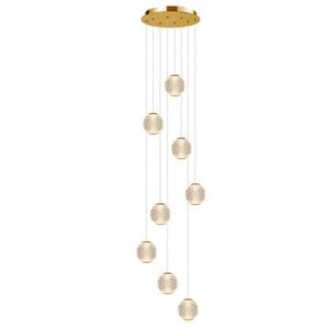 Vencha Langdon 8 Light LED Pendant - Gold (3000K)