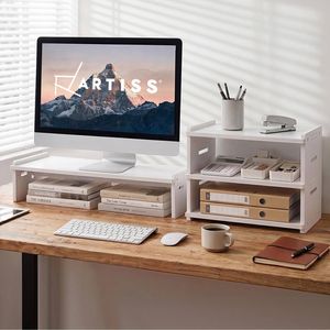 Artiss Monitor Stand With 3-tier Desk Organiser For Office Home