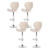 4x Artiss Bar Stools Gas Lift Leather PE Rattan Beige