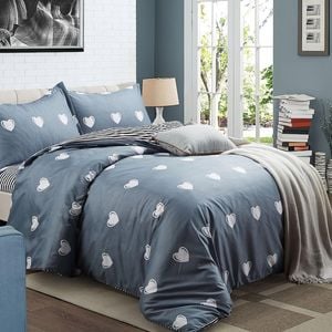 Fabric Fantastic Love Heart King Size Quilt/doona/duvet Cover Set