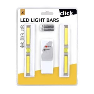 Click White COB Bar Light With Remote - 2 Pack