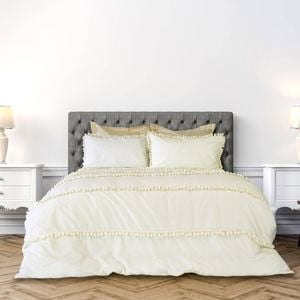 Ardor Ivy Ivory Embellished Quilt Cover Set King